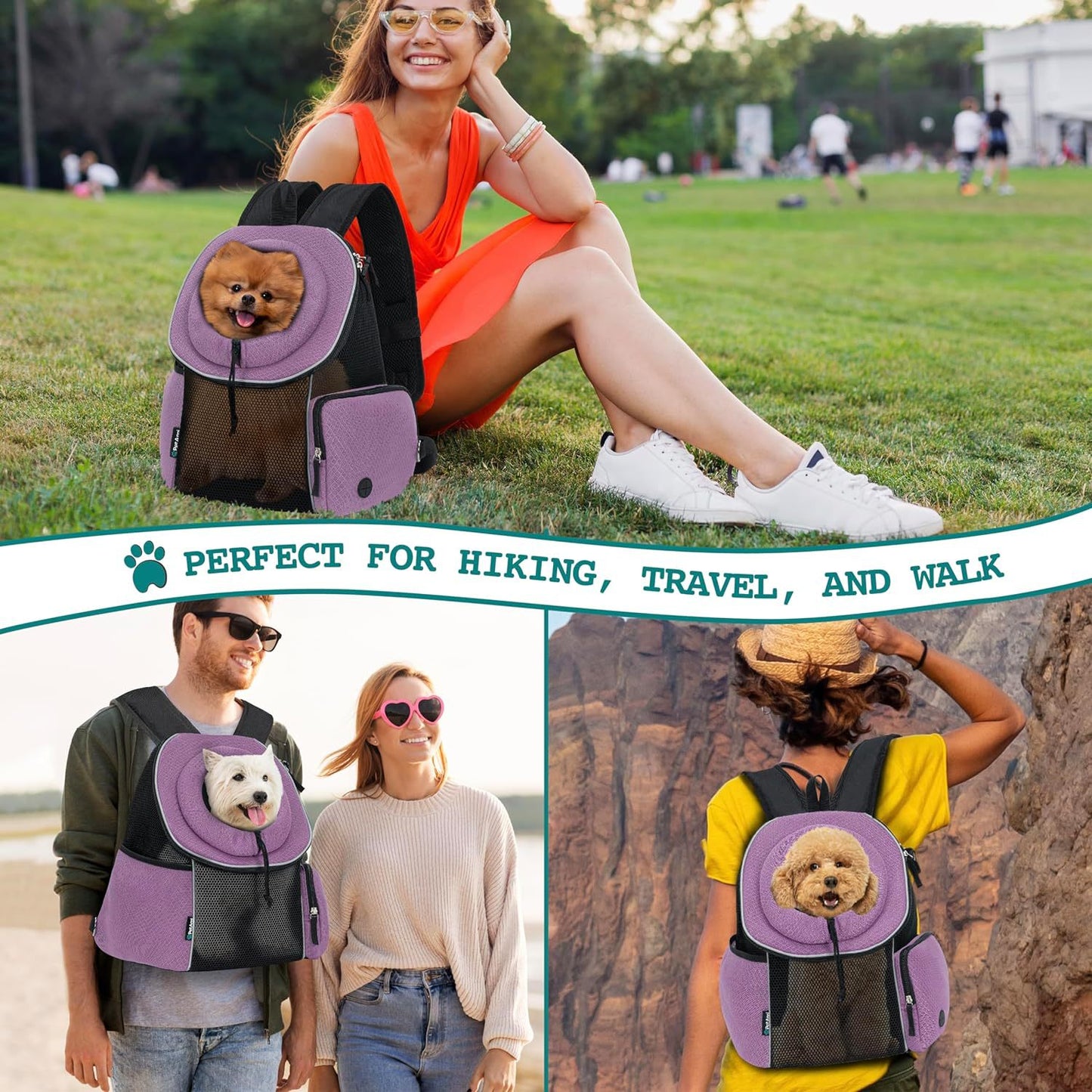 Outdoor Dog Carrier Backpack – Comfortable Breathable Pet Travel Bag for Small Dogs & Puppies