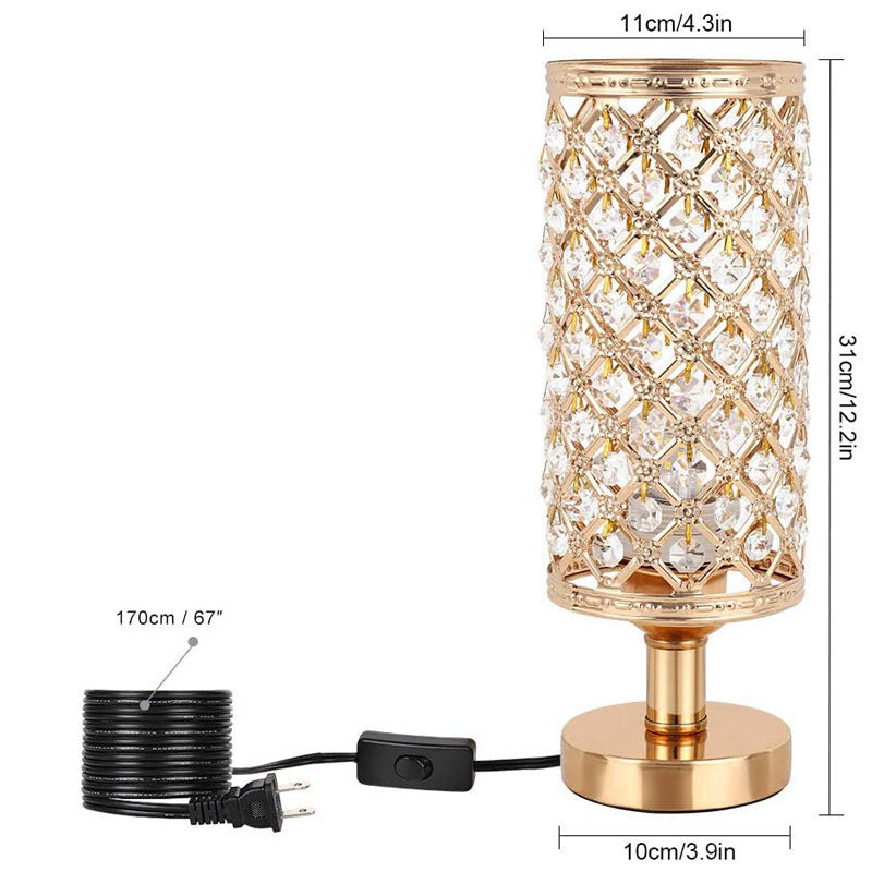 Crystal Bedside Table Lamp – Elegant Ambient Lighting for Bedroom & Living Room