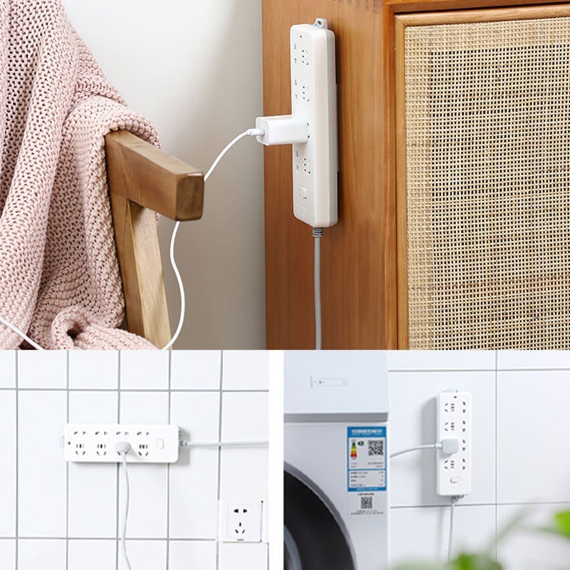 Self Adhesive Power Strip Holder – Wall Socket Organizer Cable Management Storage Rack