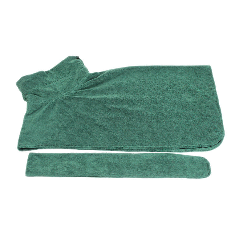 Pet Bath Drying Robe Wrap – Microfiber Absorbent Dog & Cat Towel Coat