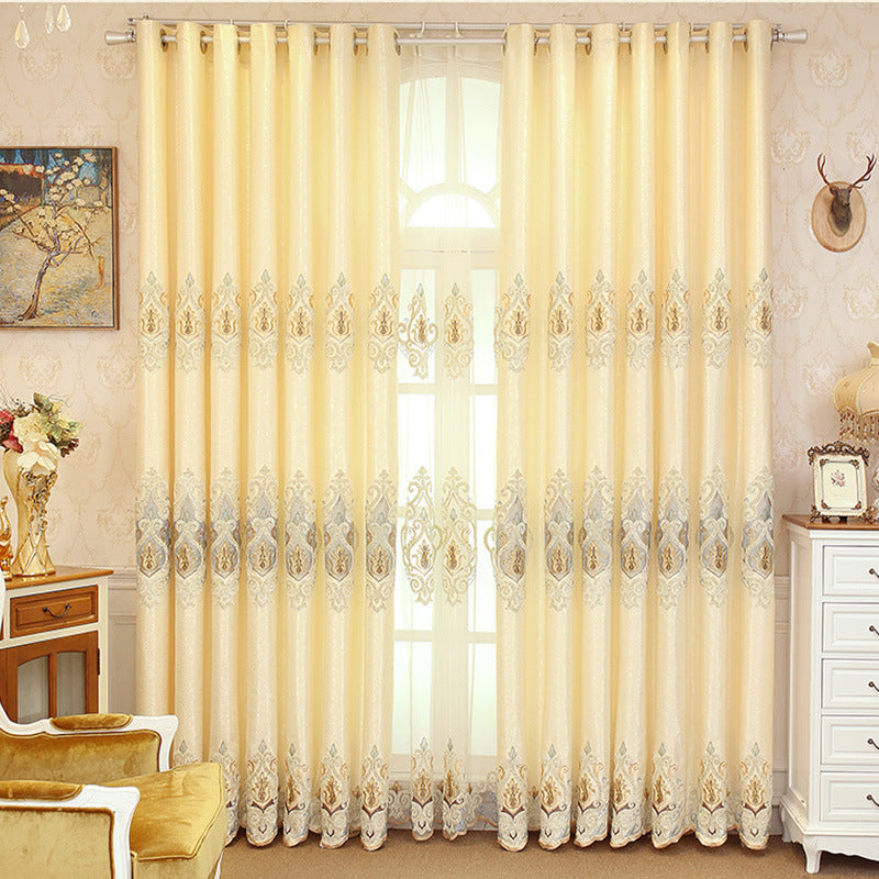 Crown European Embroidery Mesh Curtains for living room & bedroom