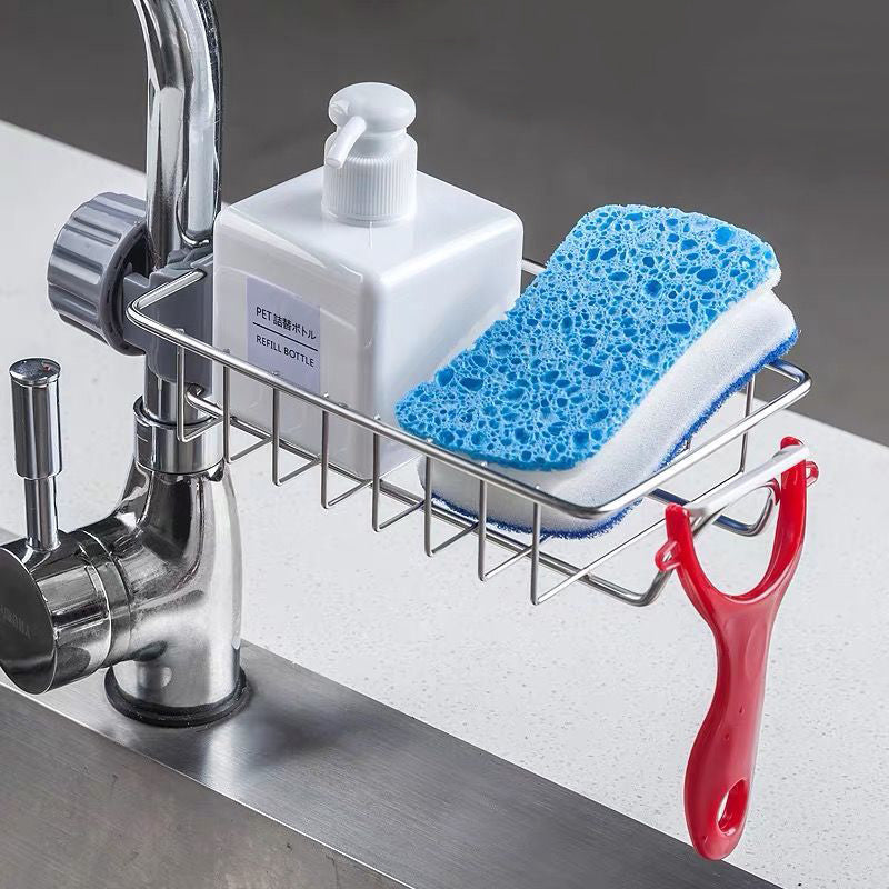 Space-Saving Sink Organizer – Adjustable Shelf for Sponge, & Soap