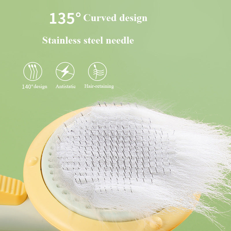 Pet Grooming Comb – Steel Wire Hair Removal Brush for Cats & Dogs