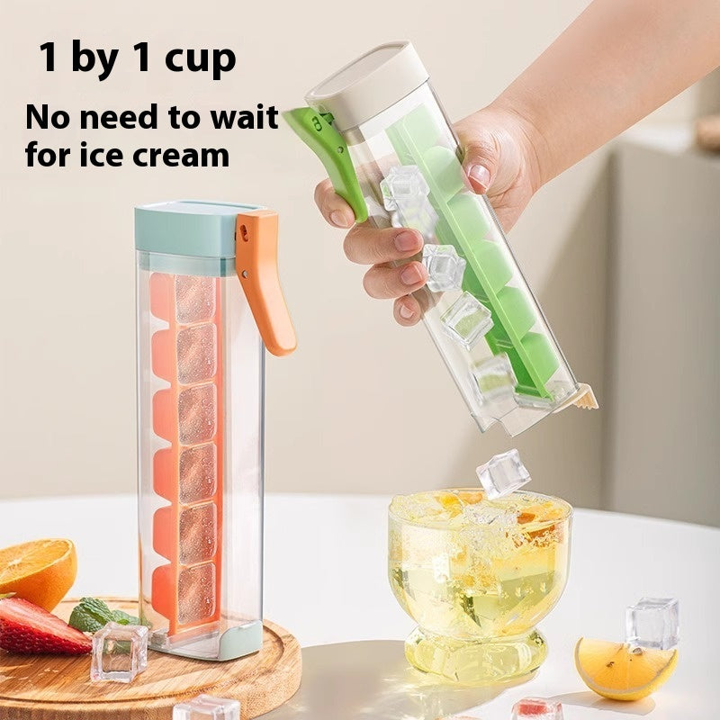 Press Ice Cube Tray with Storage Box – Easy Release Ice Maker for Freezer Organization & Quick Ice