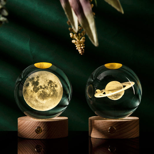 Galaxy Crystal Ball Night Light – 3D Laser Engraved Lamp for Cozy Room Vibes