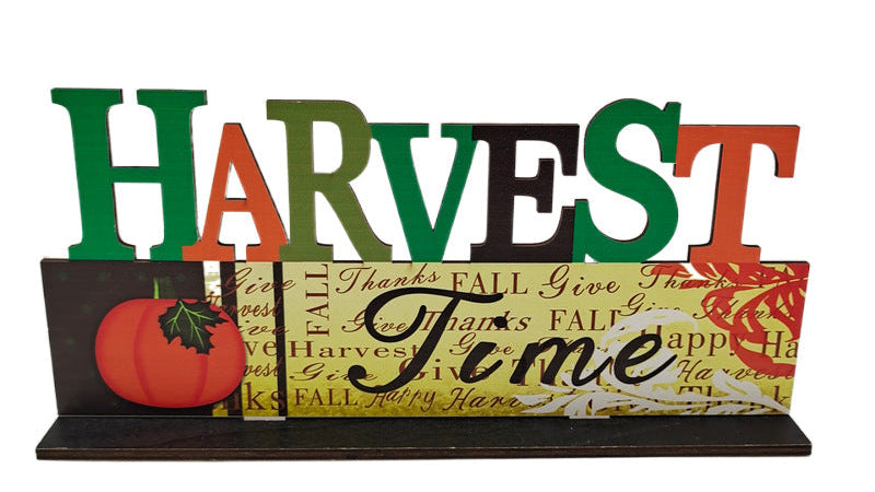 Thanksgiving Dinner Table Decor – Rustic Fall Signs & Harvest Wooden Ornaments