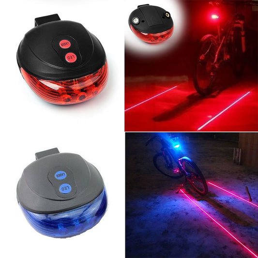 Bike Tail Light 5 LED + 2 Laser – High Visibility Rear Light for Night Cycling Safety