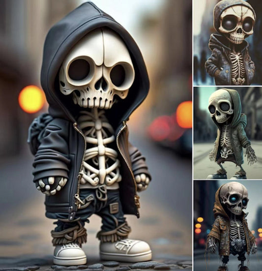 Spooky-Cute Skeleton Figurines for Halloween Fun