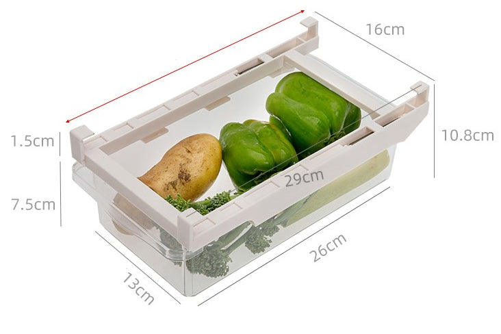 Refrigerator Storage Drawer Organizer – Adjustable Pull Out Fridge Shelf Rack