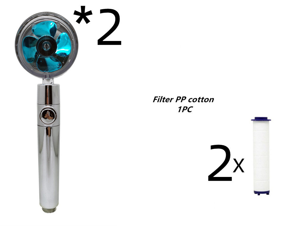 Strong Pressure Shower Head – Turbo Propeller Water Saving Handheld Spray