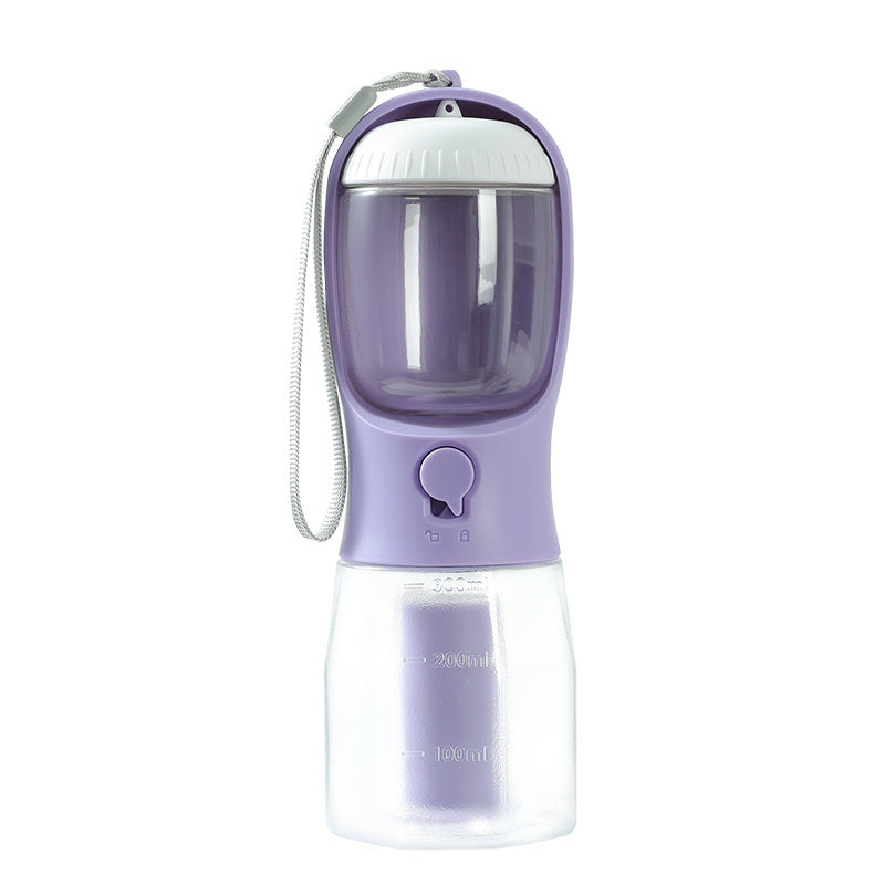 Compact 3-in-1 Dog Water Bottle Travel Cup | Portable Pet Feeder & Poop Bag Dispenser