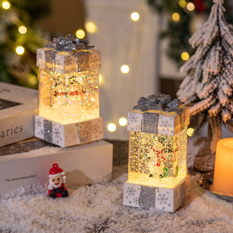 Christmas Crystal Ball Gift Box Lights – LED Holiday Decoration for Home & Party Decor