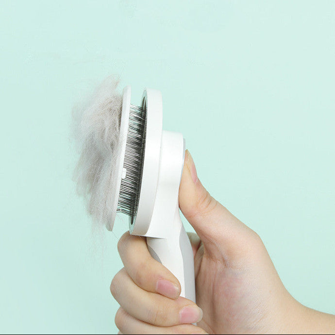 Pet Shedding Comb – Round Handle Grooming Tool for Tangle-Free Fur