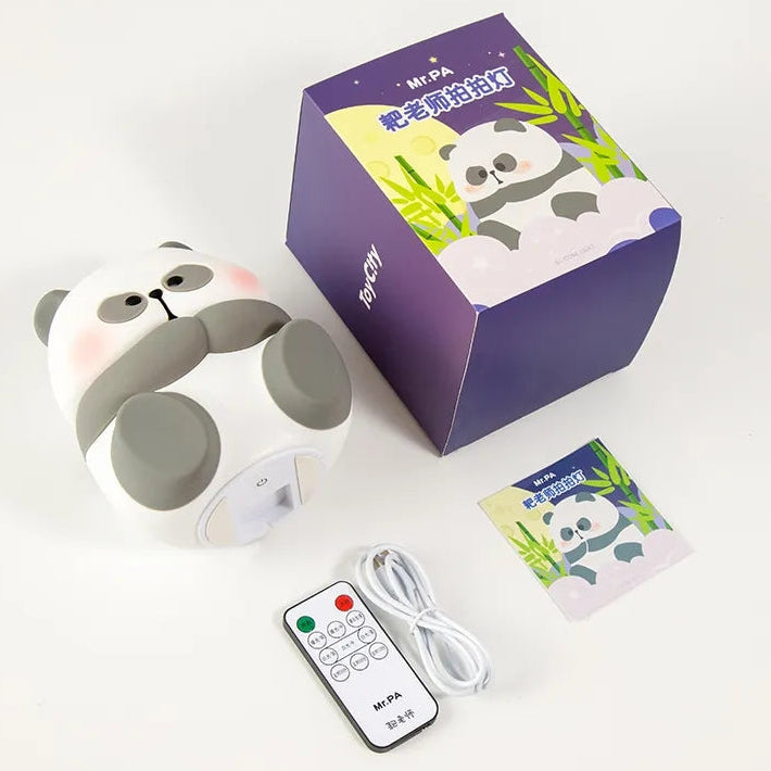 Baby Panda Night Light Silicone LED Cute Lamp for Kids Sleep Aid Bedroom Nursery