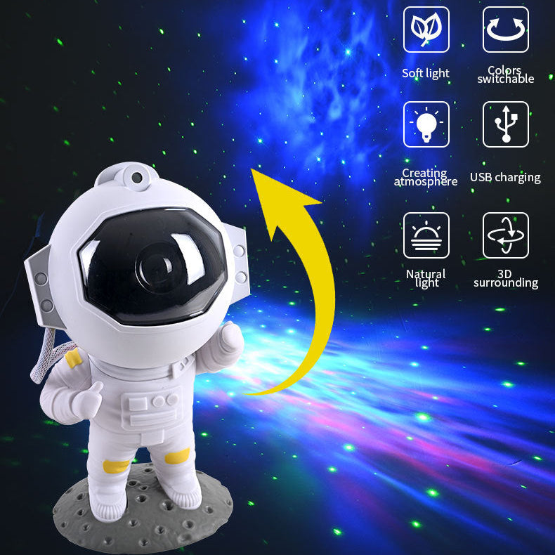 Galaxy Star Projector Astronaut Lamp – Starry Sky Night Light Bedroom Decor