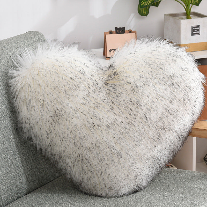 Cuddle-Perfect Fluffy Heart Throw Pillow Cover