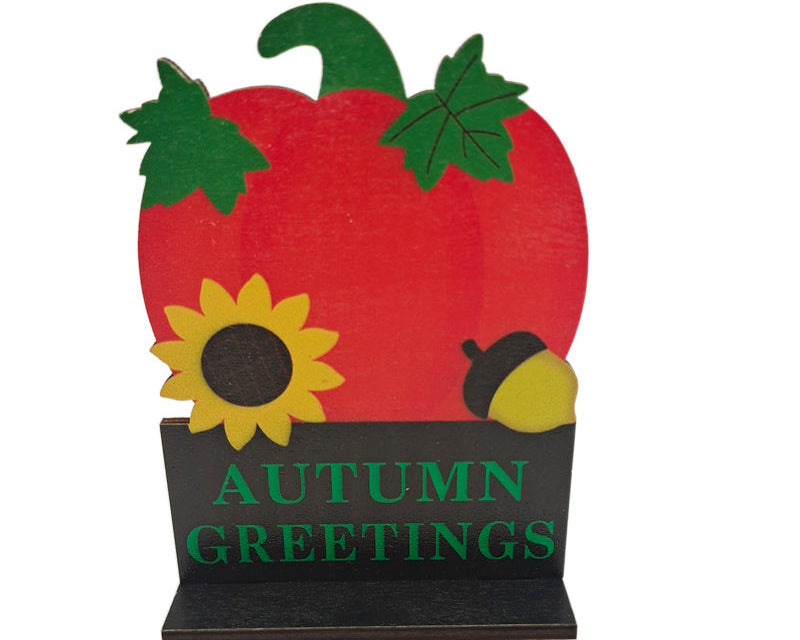 Thanksgiving Dinner Table Decor – Rustic Fall Signs & Harvest Wooden Ornaments