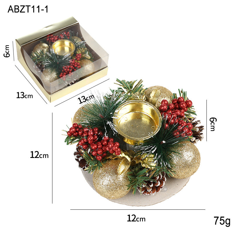Christmas Table Wreath – Candle Holder Centerpiece for Festive Home Decor