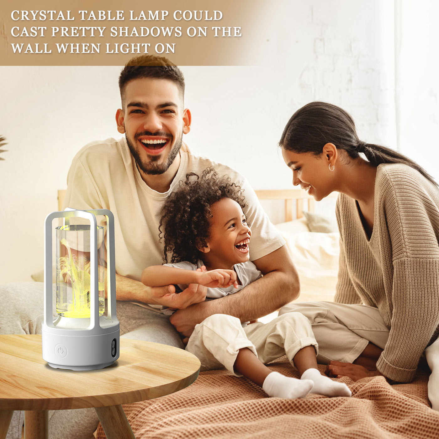 Acrylic Crystal LED Lamp with Bluetooth Speaker – Touch Control Night Light for Bedroom