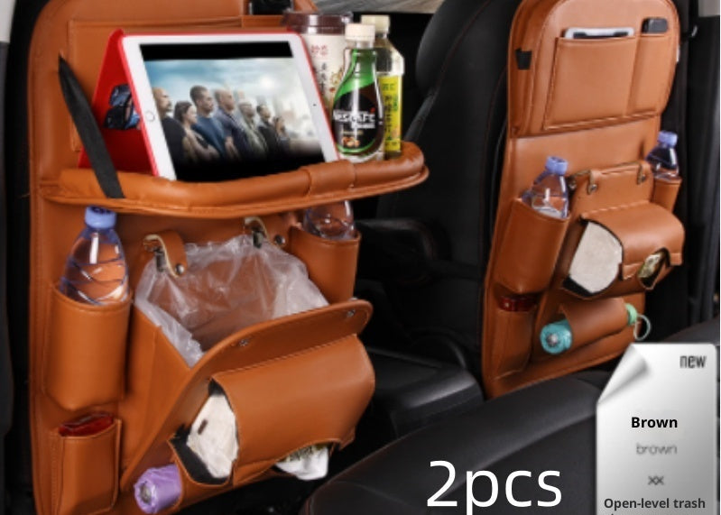 Car Interior Organizer – Waterproof PU Leather Seat Back Storage for Busy Drivers