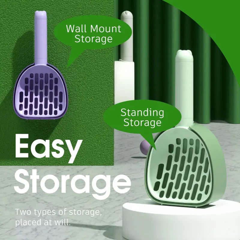 Pet Litter Scoop Tool – Easy Clean Cat Poop Scooper with Holder