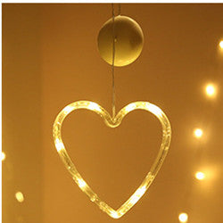 Snowflake & Star LED Curtain String Lights – Christmas Party Background Decor