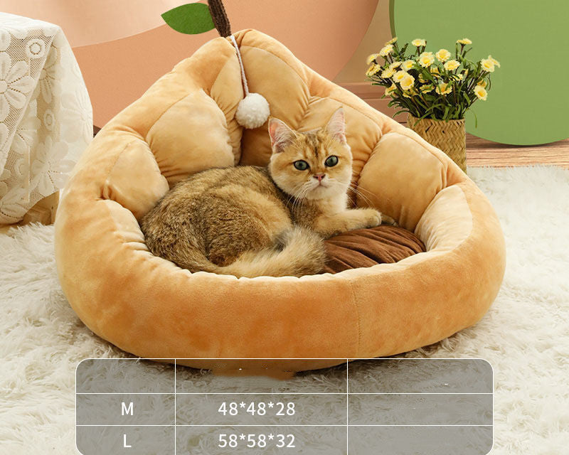 Indoor Cat & Dog House Bed – All Season Soft Pet Villa Cozy Enclosed Nest