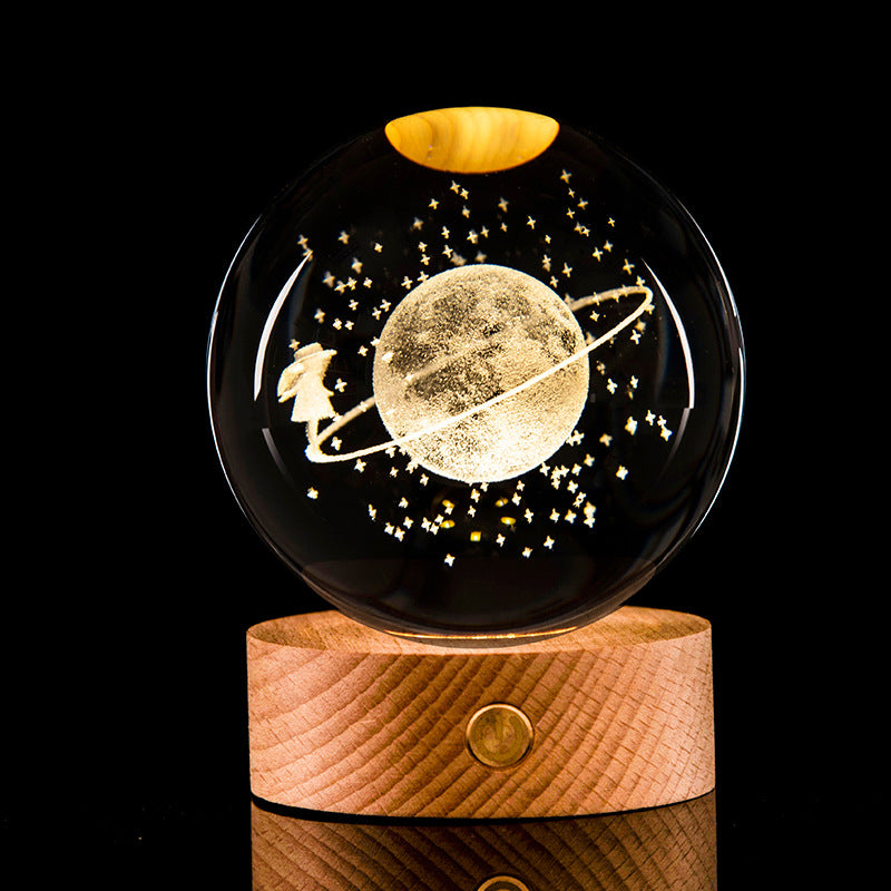 Galaxy Crystal Ball Night Light – 3D Laser Engraved Lamp for Cozy Room Vibes