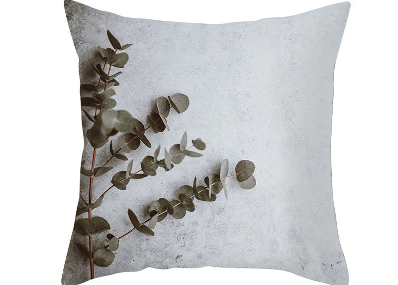 Light Tropical Plants Peach Skin Fleece Pillowcase – Soft Home Decor Cushion Cover