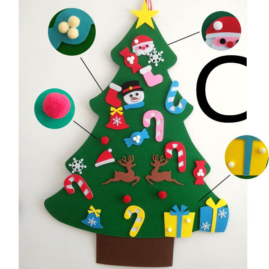 Educational Felt Christmas Tree Set – 3D DIY Holiday Decor for Children