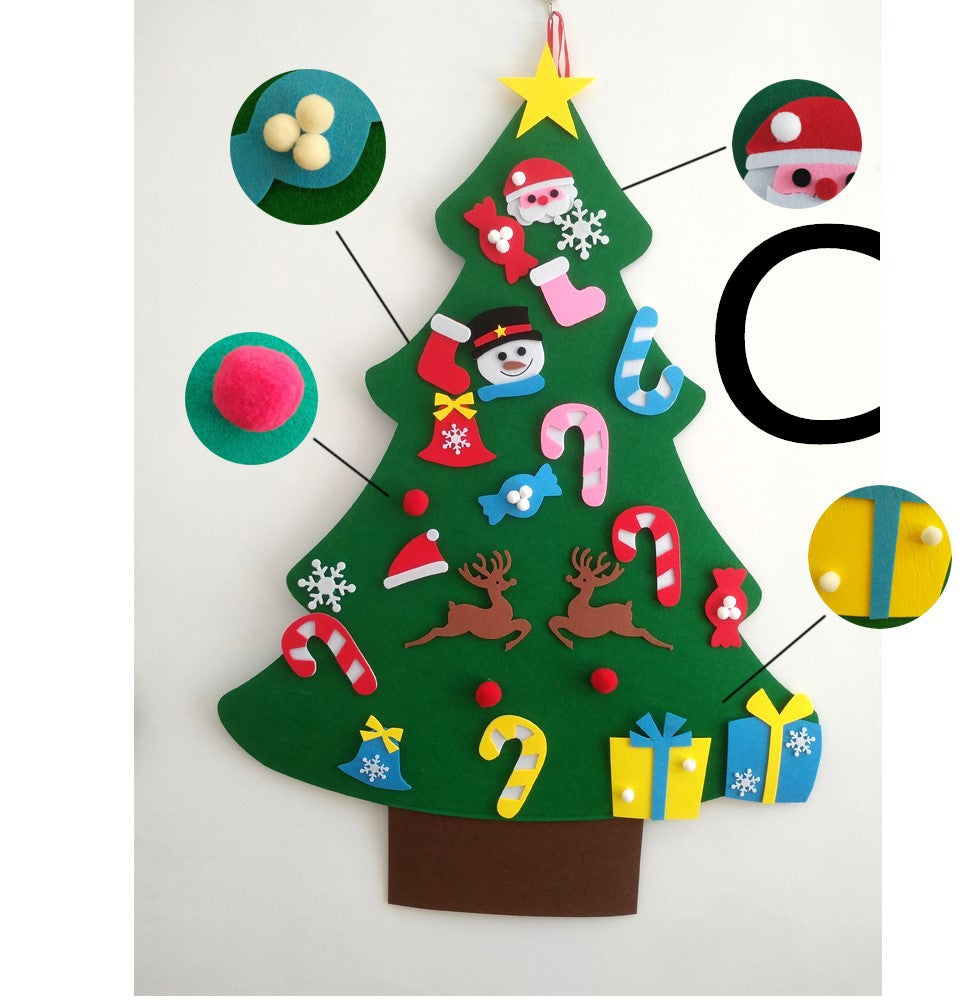 Educational Felt Christmas Tree Set – 3D DIY Holiday Decor for Children
