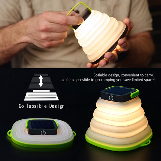 Solar Camping Lantern Collapsible LED Light – Outdoor Tent Lamp