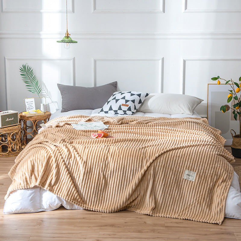 Soft Cozy Flannel Blanket Solid – Warm Fleece Throw for Bedroom Sofa