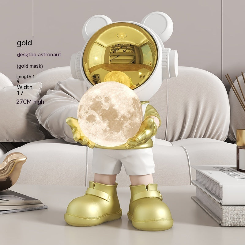 Space Bear Moon Night Light – Cute LED Desk Lamp | Kids Room & Home Decor
