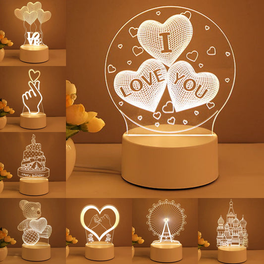3D Acrylic LED Lamp – Neon Night Light for Bedroom Decor & Gift Ideas