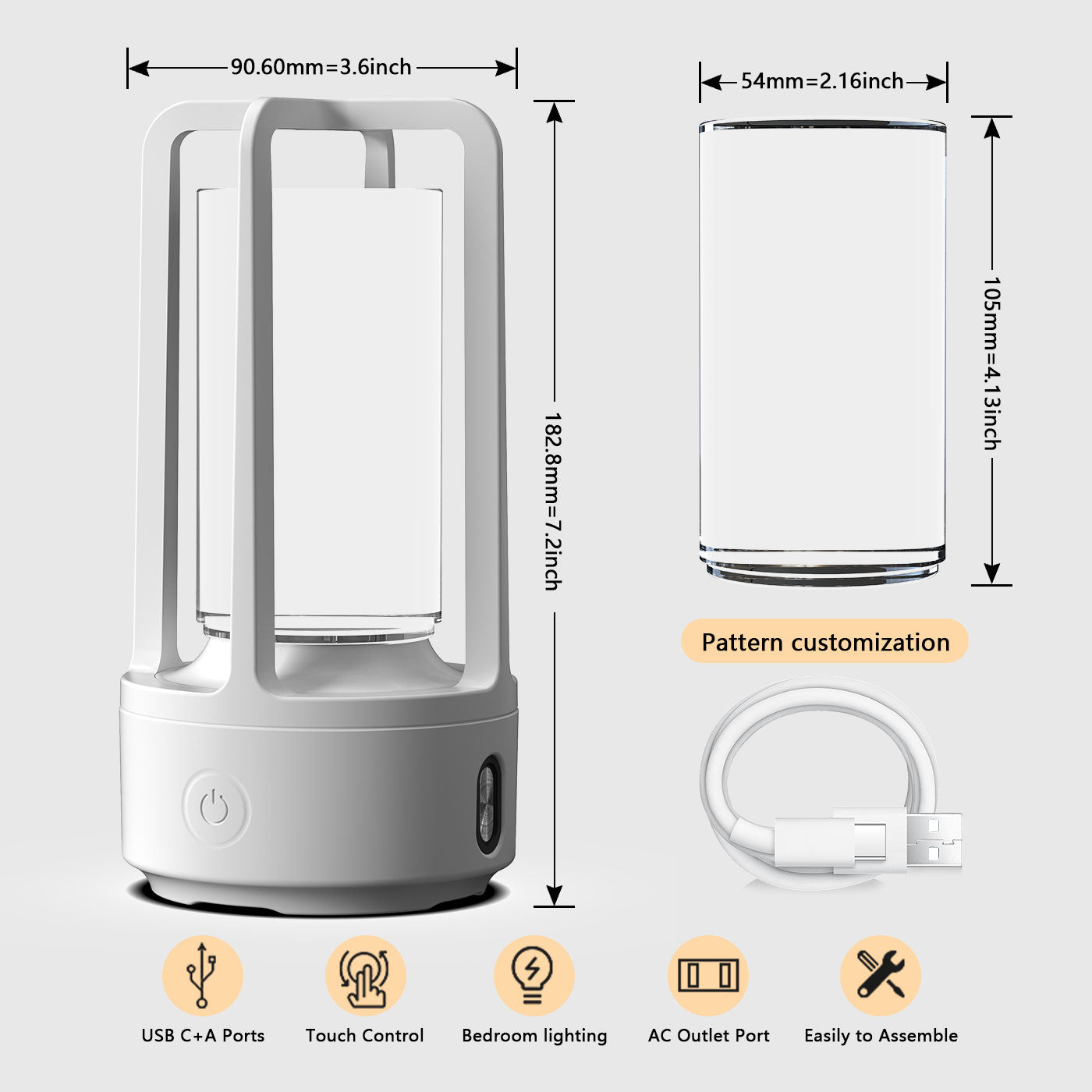 Acrylic Crystal LED Lamp with Bluetooth Speaker – Touch Control Night Light for Bedroom