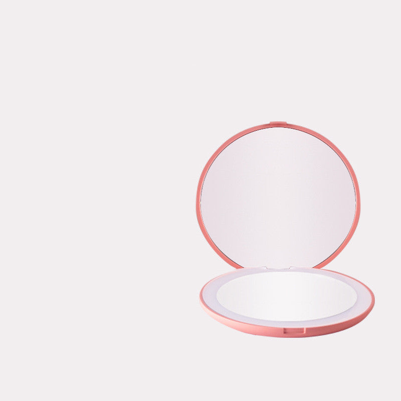 LED Mini Makeup Mirror with 2X Magnification – USB Rechargeable Pocket Mirror