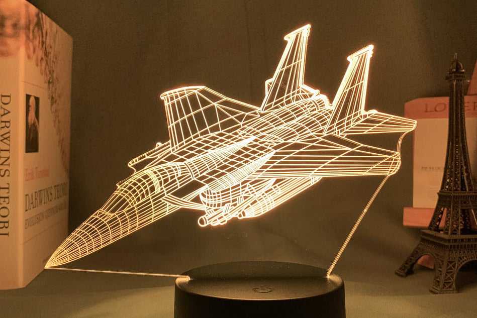 Custom Name LED Night Light – 3D Airplane Lamp for Kids Bedroom