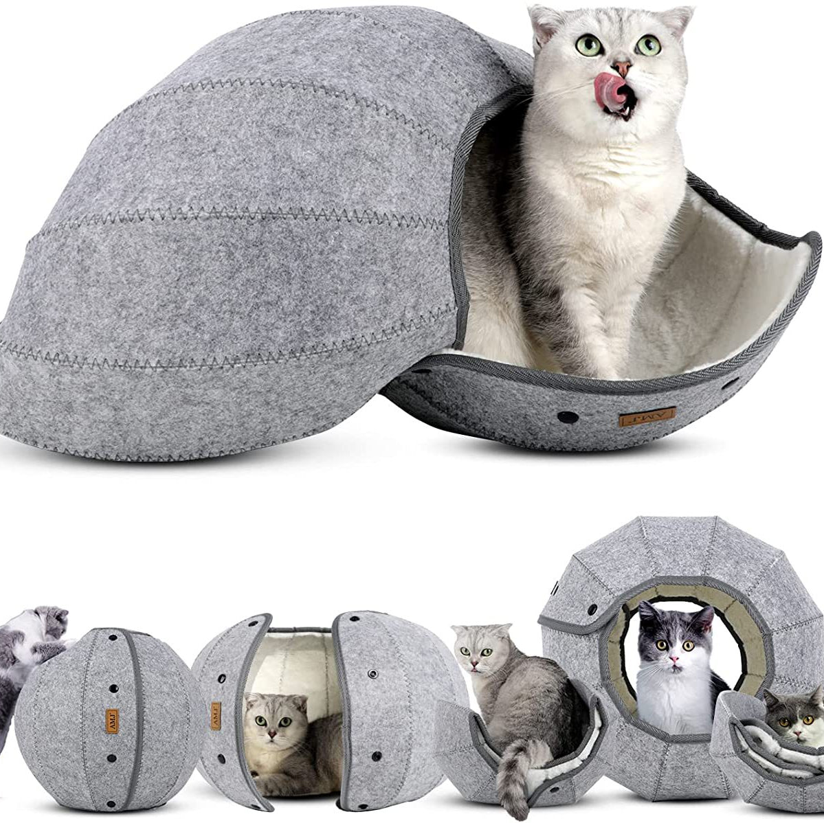 Foldable Pet Tunnel Toy – Interactive Indoor Cat Tube & Pet Cave Bed for Cats & Puppies