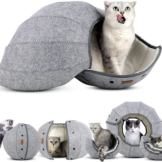 Foldable Pet Tunnel Toy – Interactive Indoor Cat Tube & Pet Cave Bed for Cats & Puppies