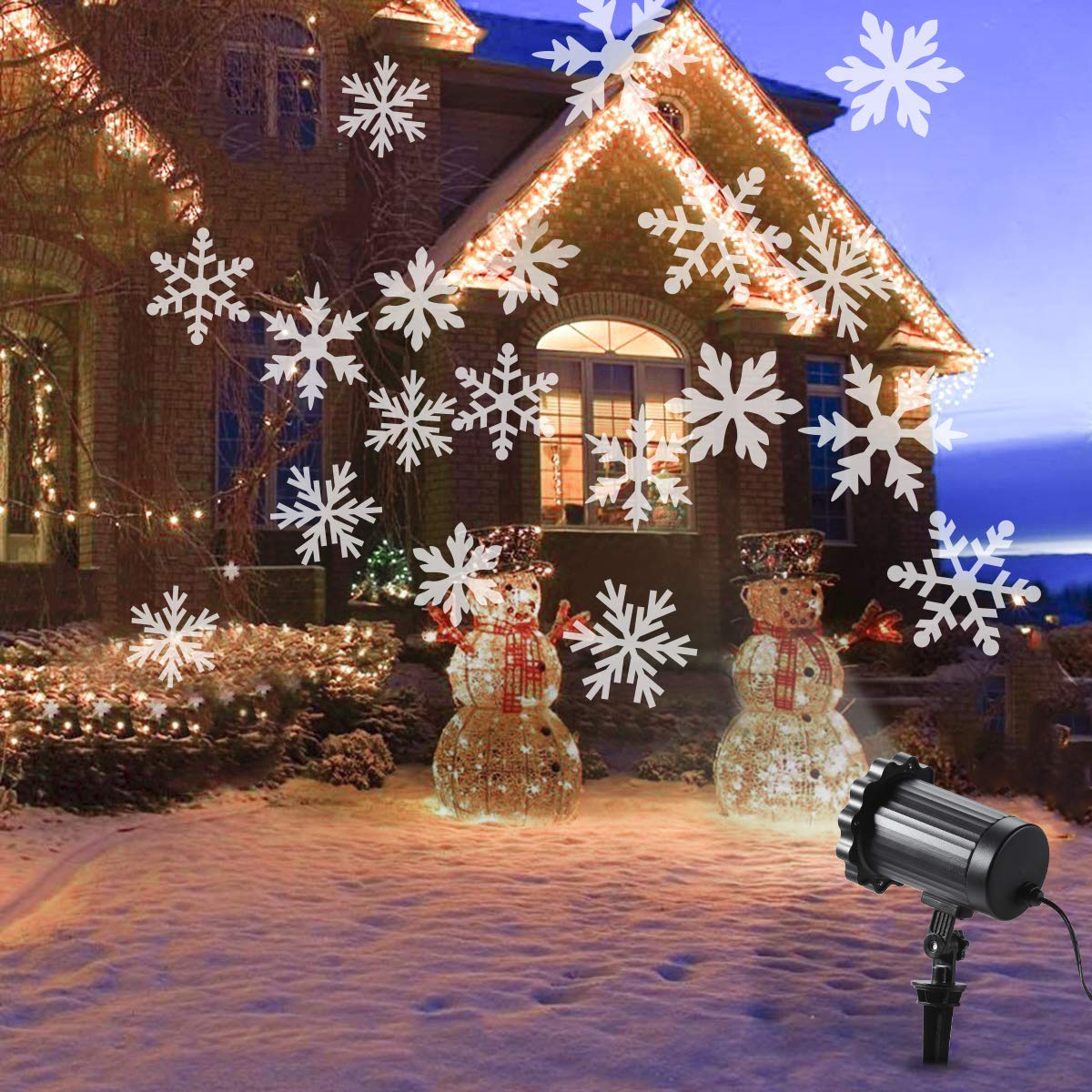 Snowflake LED Laser Projector – Moving Snowfall Light for Christmas, Party & Outdoor Decor