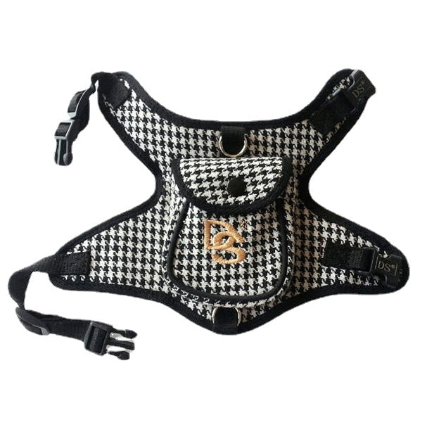 Houndstooth Pet Vest Suit – Stylish Small Dog & Cat Outfit for Daily Wear