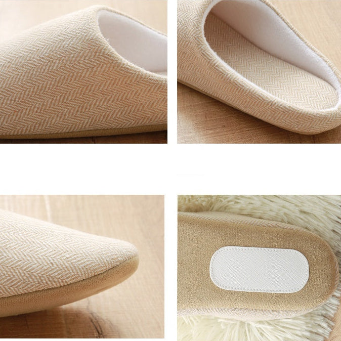 Autumn Winter Men’s Slippers – Cozy Cotton Anti-Skid Indoor House Shoes