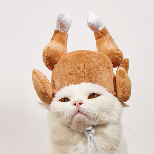 Funny Plush Roasted Turkey Hat – Thanksgiving Novelty Costume Party Hat