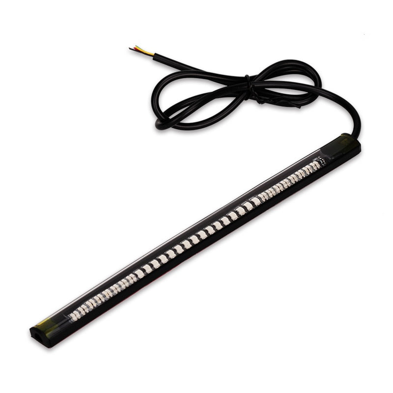 Motorcycle LED Tail Brake Light Strip – Universal Flexible 48 SMD Turn Signal License Plate Light