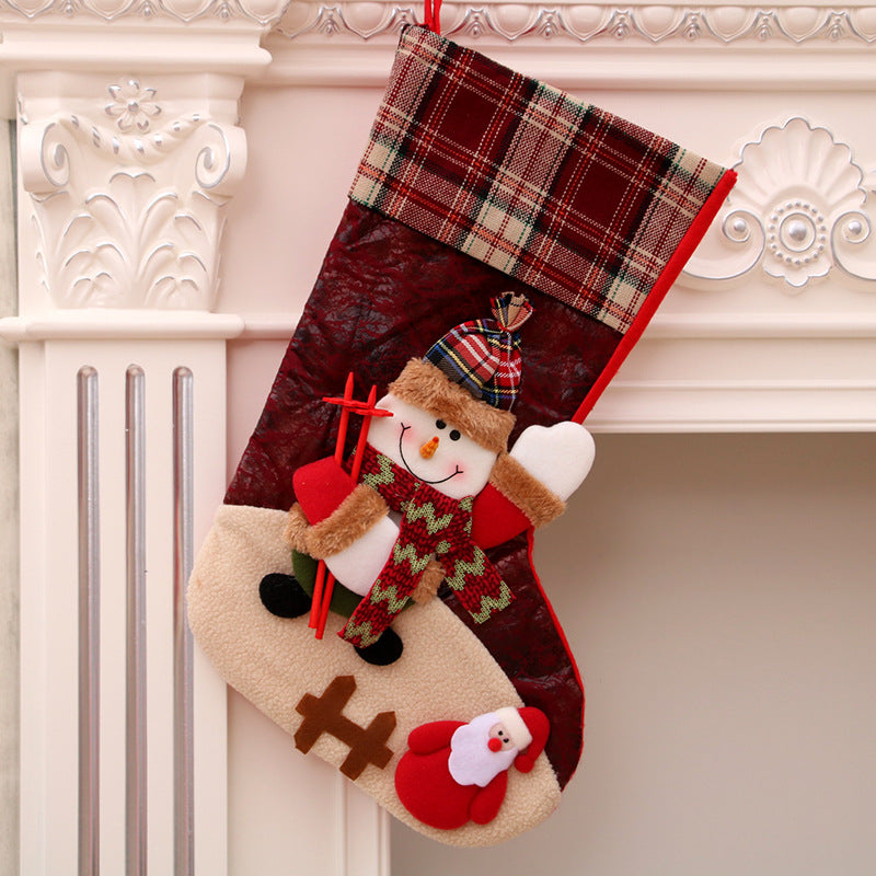 Santa Christmas Socks Hanging Bag – Festive Tree Ornament Gift Storage