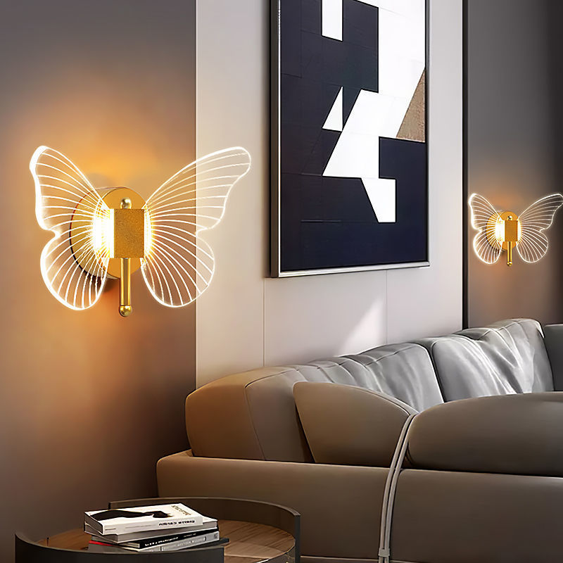 Aesthetic Butterfly Wall Lamp – LED Bedside Light for Cozy Bedroom