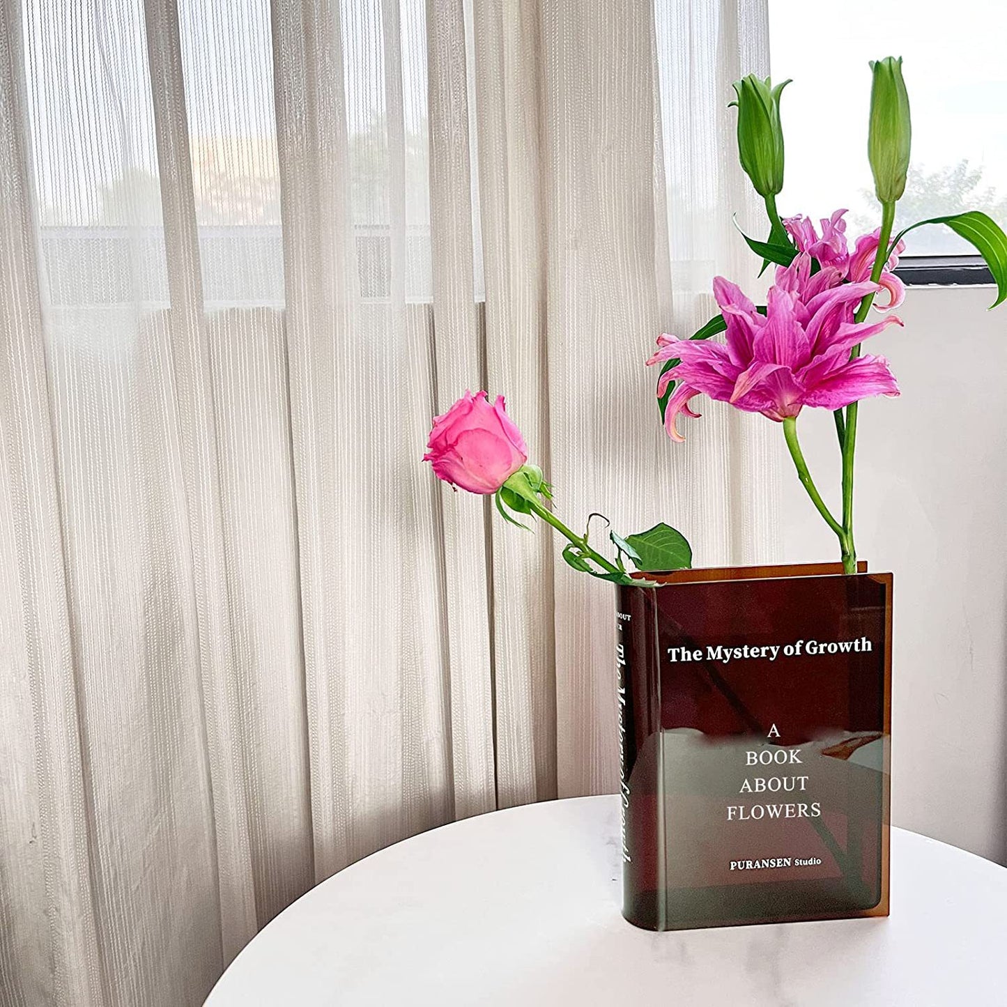 Creative Transparent Flower Vase – Clear Book Style Modern Home Decor Vase
