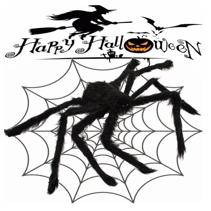 Halloween Giant Spider Ornament – Spooky Haunted House Decor, Indoor Outdoor Prop