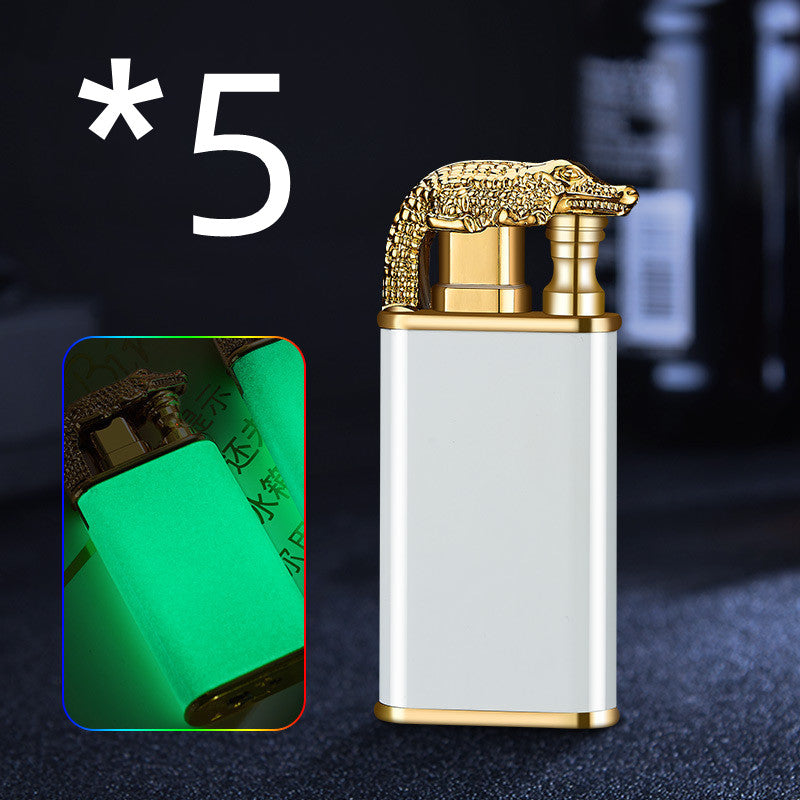 Windproof Jet Flame Torch Lighter – Creative Dolphin Dragon Tiger Double Fire Metal Refillable Lighter